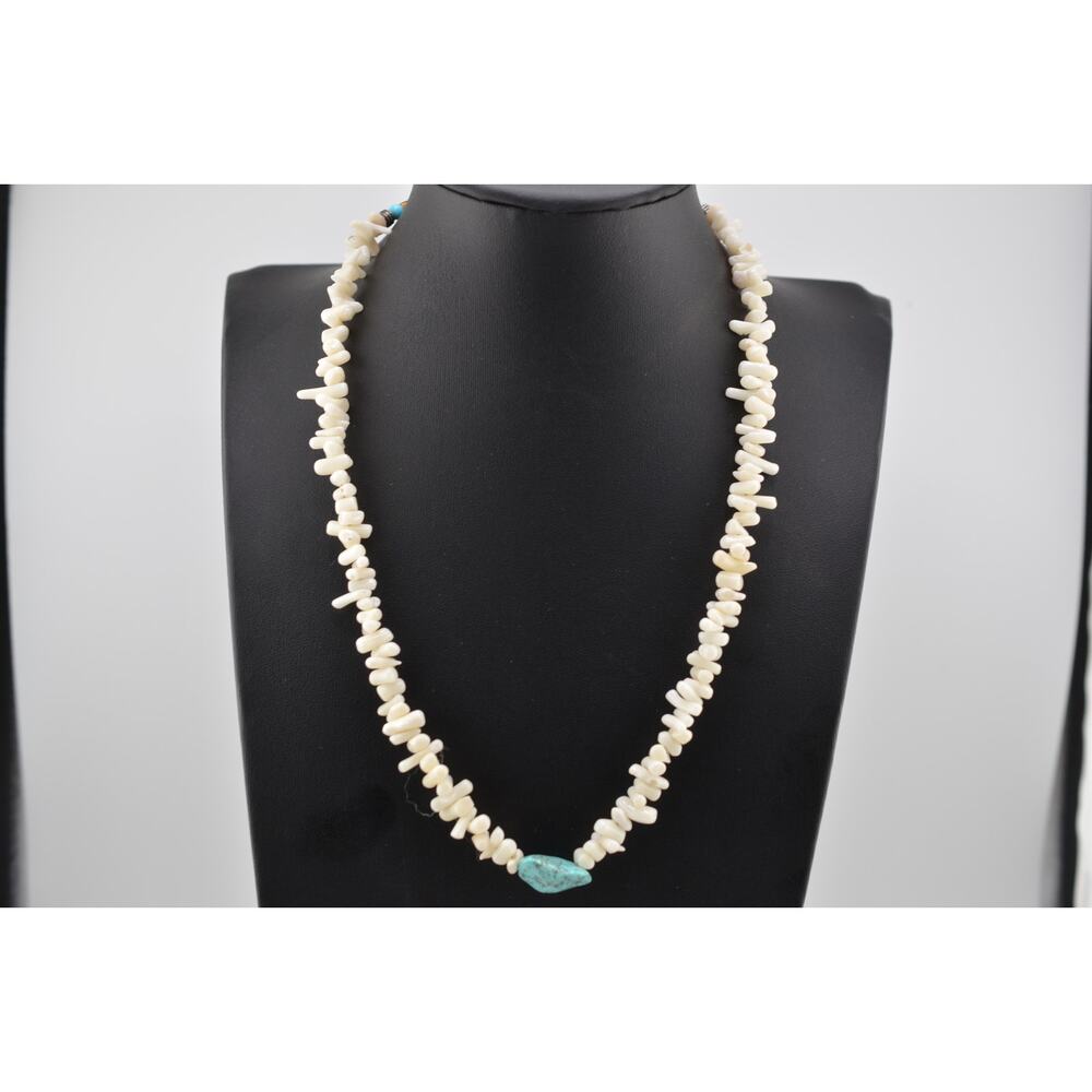 Navajo Mary W Roanhorse Handmade Coral and Turquoise Necklace